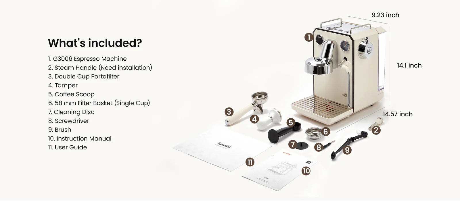 Gemilai Owl G3006 Espressomaskine hos Home Roast